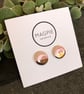 Ceramic button earrings - Powder pink - Image 2