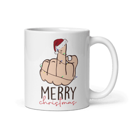 Middle Finger Up Christmas Mug