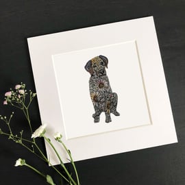 'Labrador' 8" x 8" Mounted Print