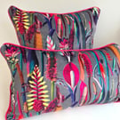 Printed Velvet Jungle Design Cushion Cover 