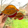 Stained Glass Christmas Robin Suncatcher - Handmade Window Decoration 