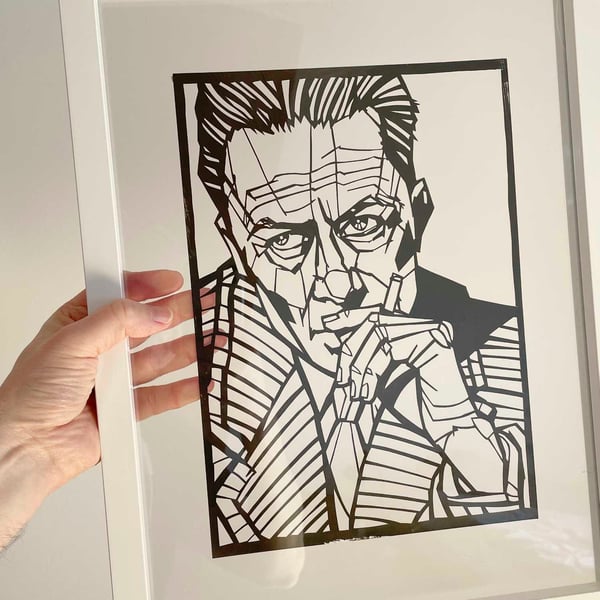 ALBERT CAMUS handcrafted papercut, Available in 2 sizes,  