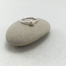 Hallmarked Yellow Gold Pebble Sterling Silver Stacking Ring