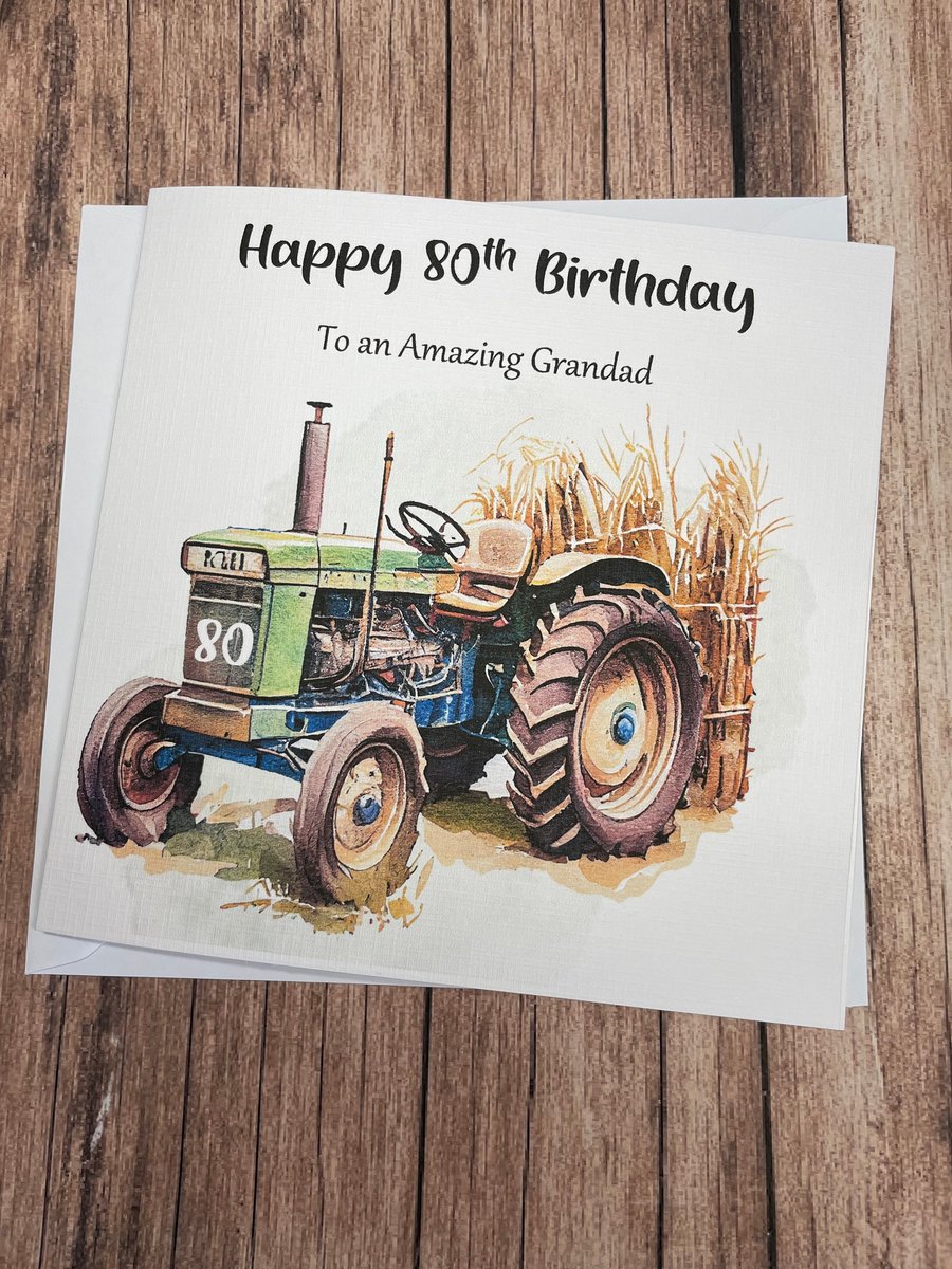 Tractor Birthday Card for Dad Grandad Husband Handmade Personalised Farmers Card