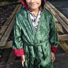 Cute Christmas Elf dressing gown with hood Size Age 8
