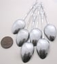 Set of Grumpy Xmas Apostle Spoons, Handstamped Vintage Coffeespoons - Image 4