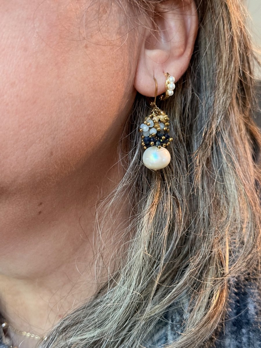 Sapphire Skies & Golden Light. Gemstone and Pearls