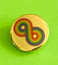 Rainbow infinity badge, neurodiversity awareness pebble, magnet or keyring.  - Image 1