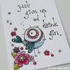 demotivational bird (gin) - original aceo