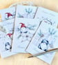 Hand Crafted Christmas Gnome Cards A6, Pack of 6 with envelopes