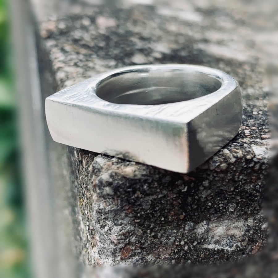 Recycled HANDMADE sterling silver ring