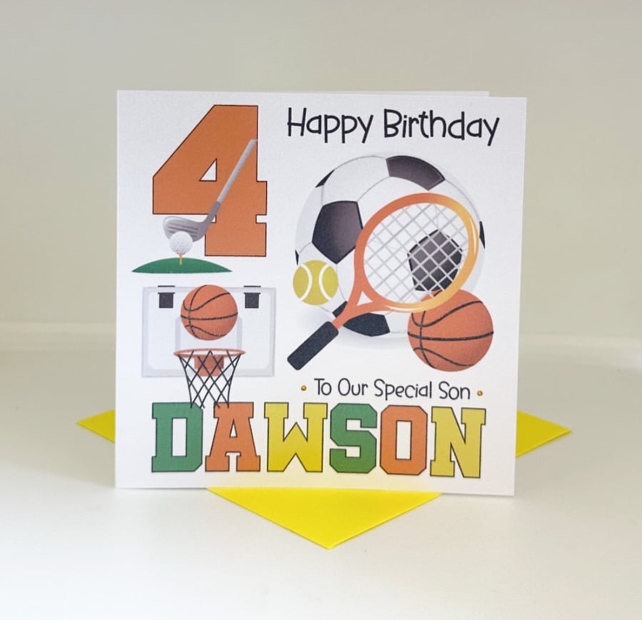 Personalised Sport Themed Card