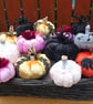 Large fabric pumpkin Halloween decor handmade velour pumpkin