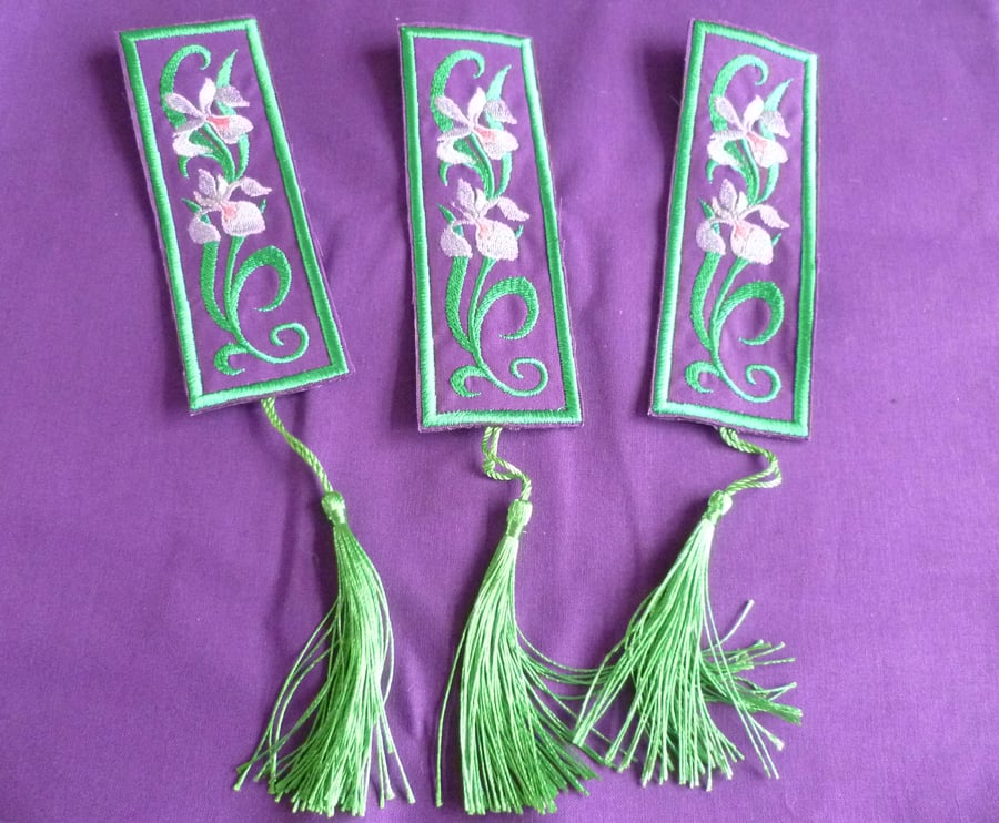 Embroidered Bookmarks, Page Savers. Floral, Animal, Crosses. Handmade in UK