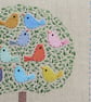 The Singing Tree, a small framed hand embroidered work, detailed and happy! - Image 2