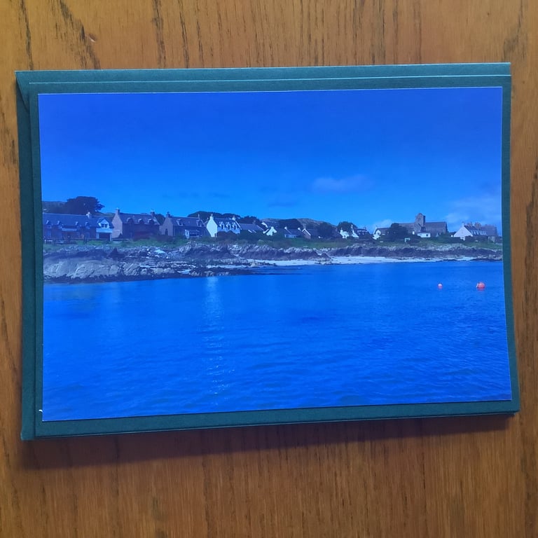 Handmade photo card of Iona Village, Isle of Iona