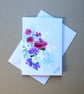 hand painted floral art blank greetings card ( ref FA 506 J1 )