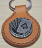 Leather Keyring with Playing Card Concho