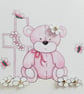 Christening Pink Bear & Cross Card - Girl - Image 4