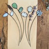 Stained Glass Flowers, Posy of 3-6 Spring Flowers, Mother's Day Letterbox Gift