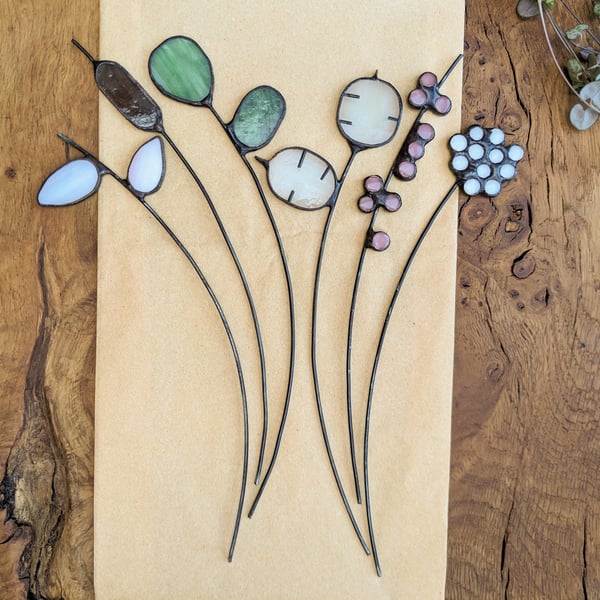 Stained Glass Flowers, Posy of 3-6 Spring Stems, Letterbox Gift for Mother