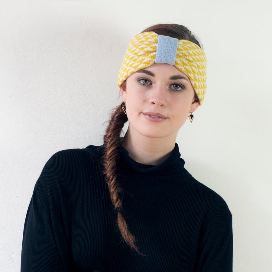 SECONDS SUNDAY Triangle knitted headband - yellow