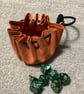 Peachy-Orange Suede Dice Bag - Drawstring Pouch - FREE SHIPPING