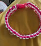 Pink and white dog collar 