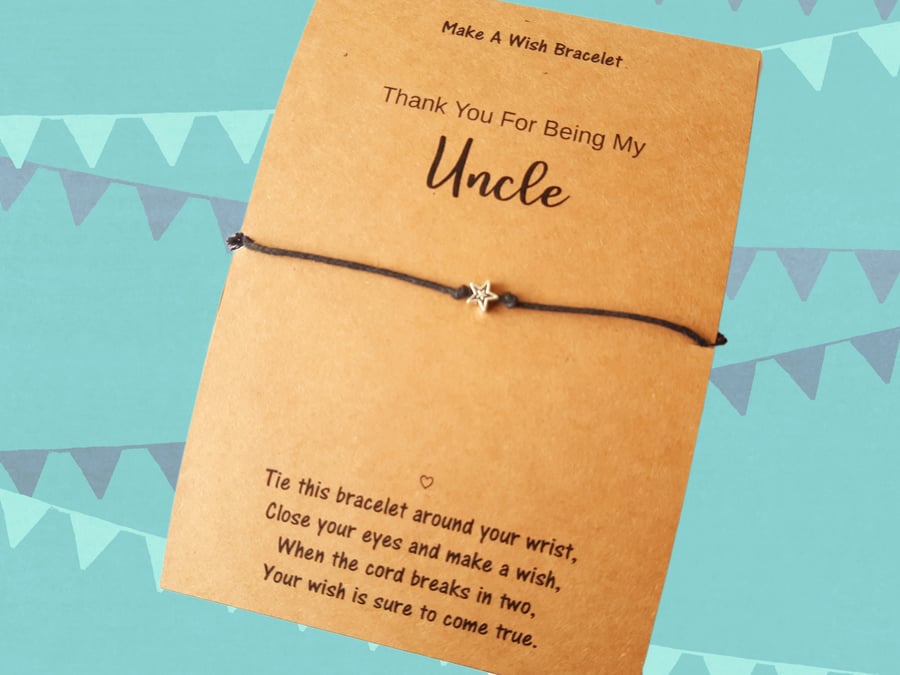 Uncle Wish Bracelet and Thank You Card