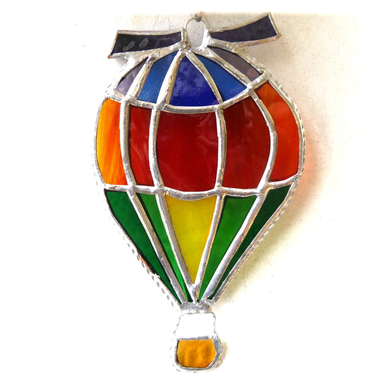 HotAir Balloon Stained Glass Suncatcher Rainbow
