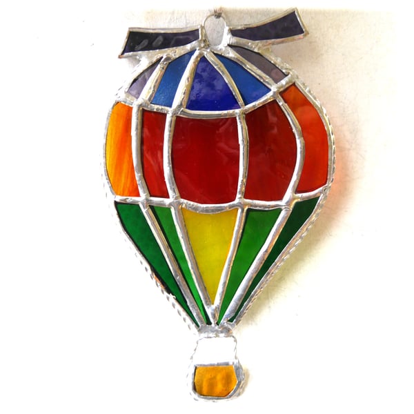 HotAir Balloon Stained Glass Suncatcher Rainbow