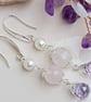 Rose quartz drop earrings, handmade earrings - Image 2