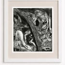 The Death of Leonardo (after Ingres). Etching on paper, signed & numbered