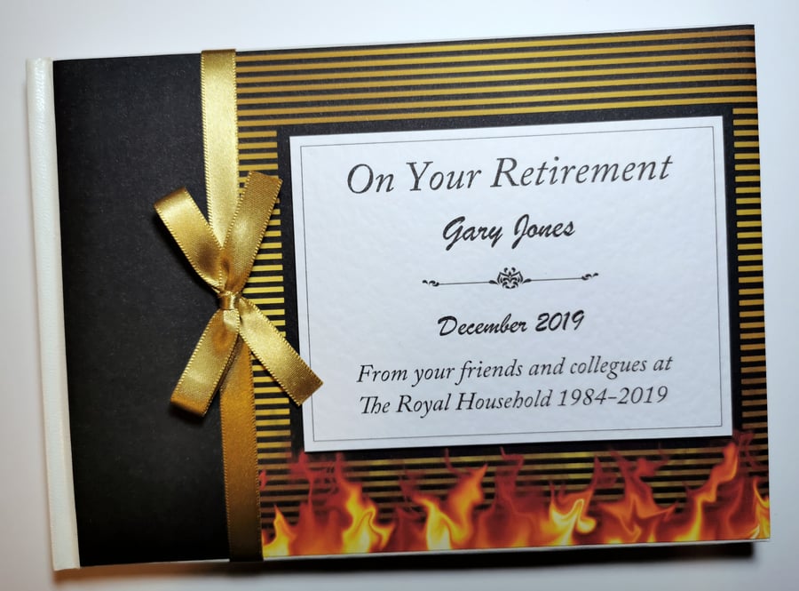 Fireman retirement guest book, firement retirement keepsake, gift