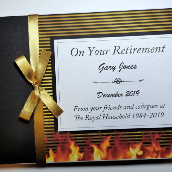 Fireman retirement guest book, firement retirement keepsake, gift