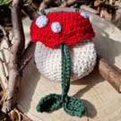 Red mushroom coin pouch, Trinket pouch, Mushroom accessory gift, Fly agaric