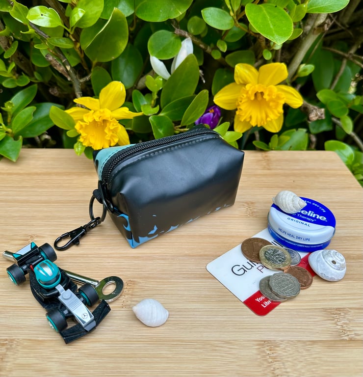 Repurposed - Chunky Keyring Pouch - Black Swimming Ring