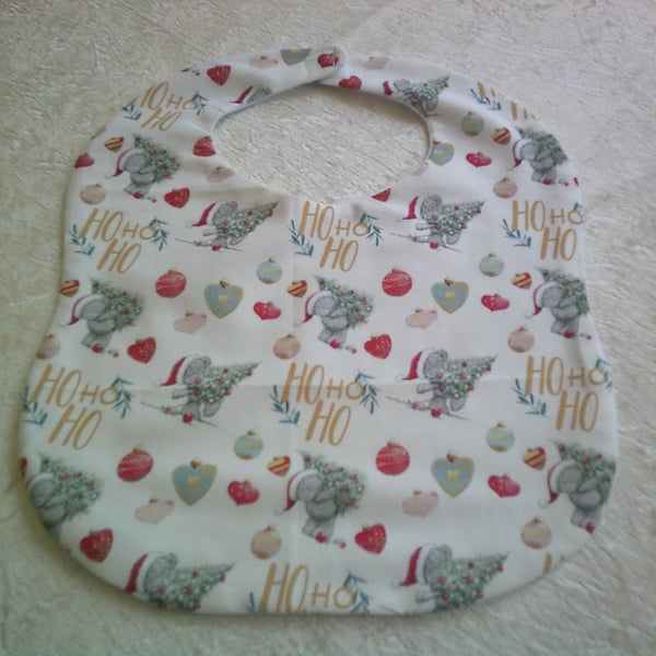Ho Ho Ho and Grey Bear Christmas Bib