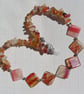 SALE - Orange Carnelian & Red Sardonyx Gemstone Statement Necklace "Savanna" - Image 3