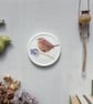 Wren and Forget me Not mini wall plate  - Image 1