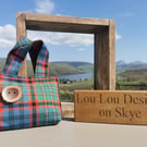Nicolson tartan little lady bag with hand turned button 