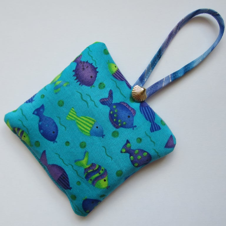 Blue Fish Lavender Bag with Hanging Loop