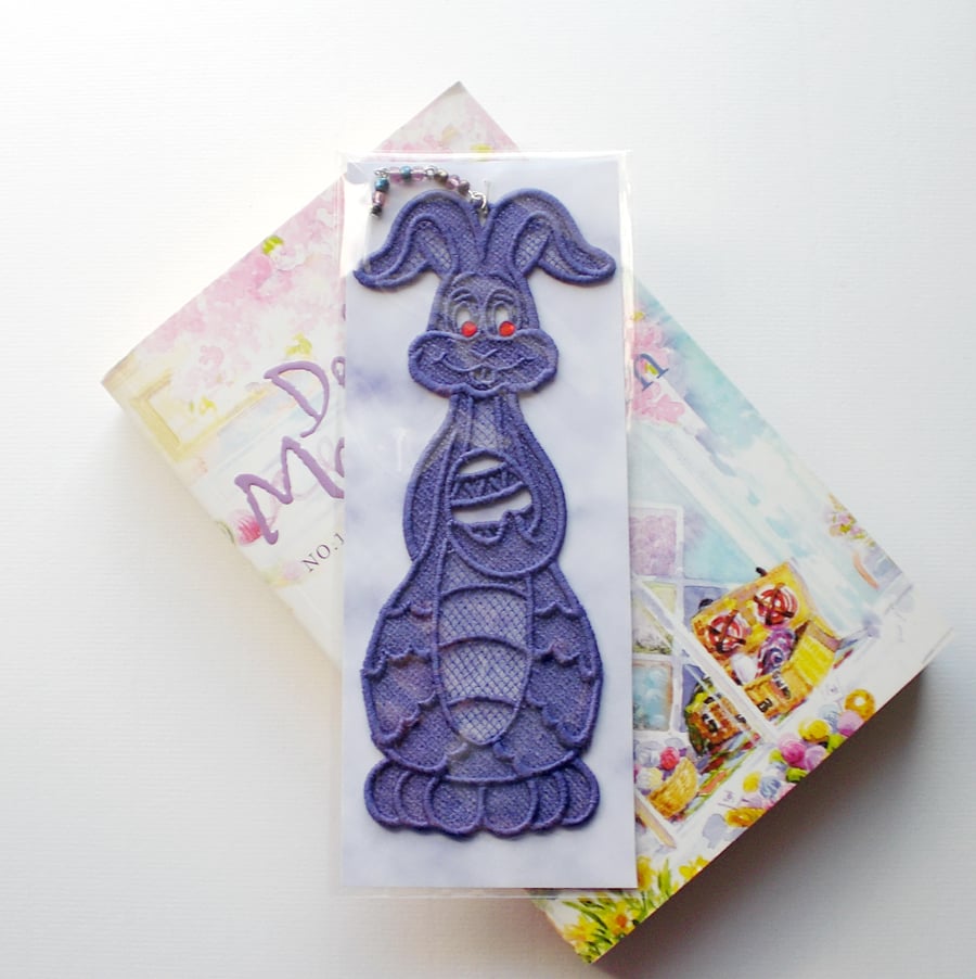 REDUCED Easter Bunny Embroidered  Bookmark