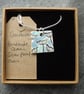 Handmade Ceramic Cow Parsley pendant in turquoise and blue - Image 5