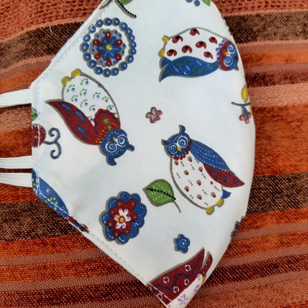 Owls reusable handmade face mask 