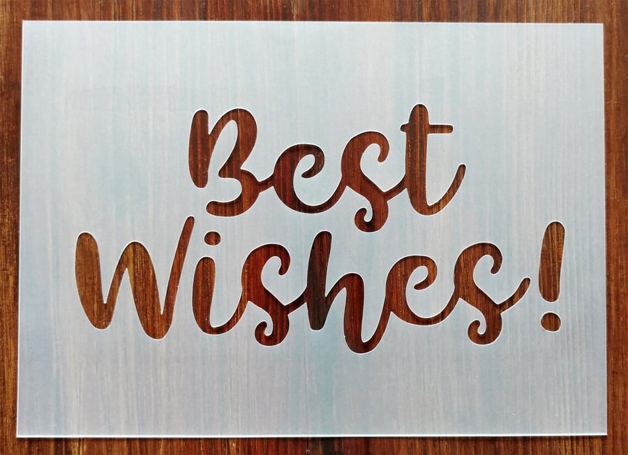 Best Wishes! A5 Stencil Mask Reusable PP Sheet for Arts & Crafts, DIY