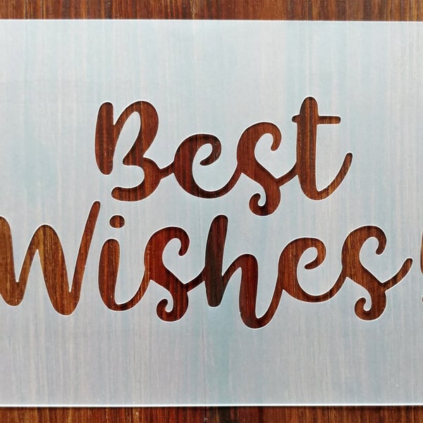 Best Wishes! A5 Stencil Mask Reusable PP Sheet for Arts & Crafts, DIY