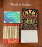 Rossalba:  5-slot fabric pen case in black, red, orange, ivory & green - Image 8