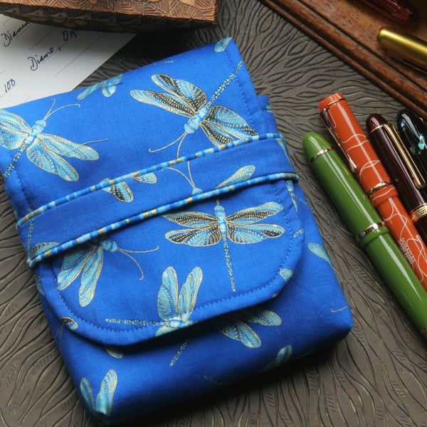 Dragonflies fabric fountain pen case  S1