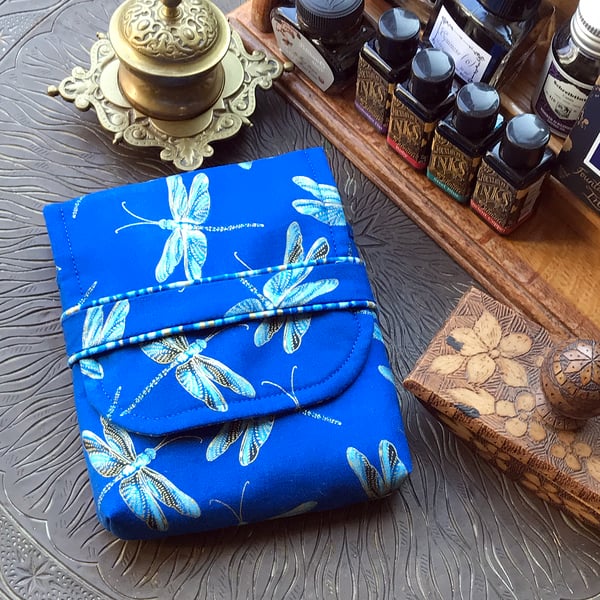 Dragonflies fabric fountain pen case S2